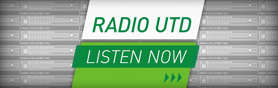 image of radio utd logo, listen now